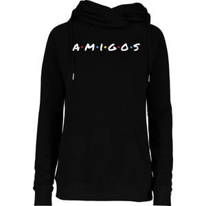 Amigos Fun Pop Culture Friends Humor Cute Womens Funnel Neck Pullover Hood