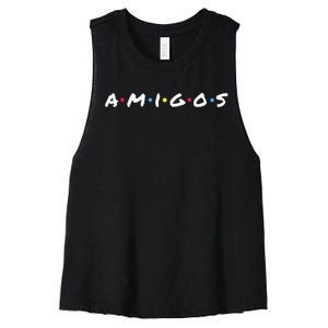 Amigos Fun Pop Culture Friends Humor Cute Women's Racerback Cropped Tank