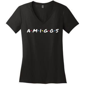 Amigos Fun Pop Culture Friends Humor Cute Women's V-Neck T-Shirt