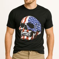 American Flag Patriotic Skull Cooling Performance Crew T-Shirt