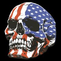 American Flag Patriotic Skull Cooling Performance Crew T-Shirt