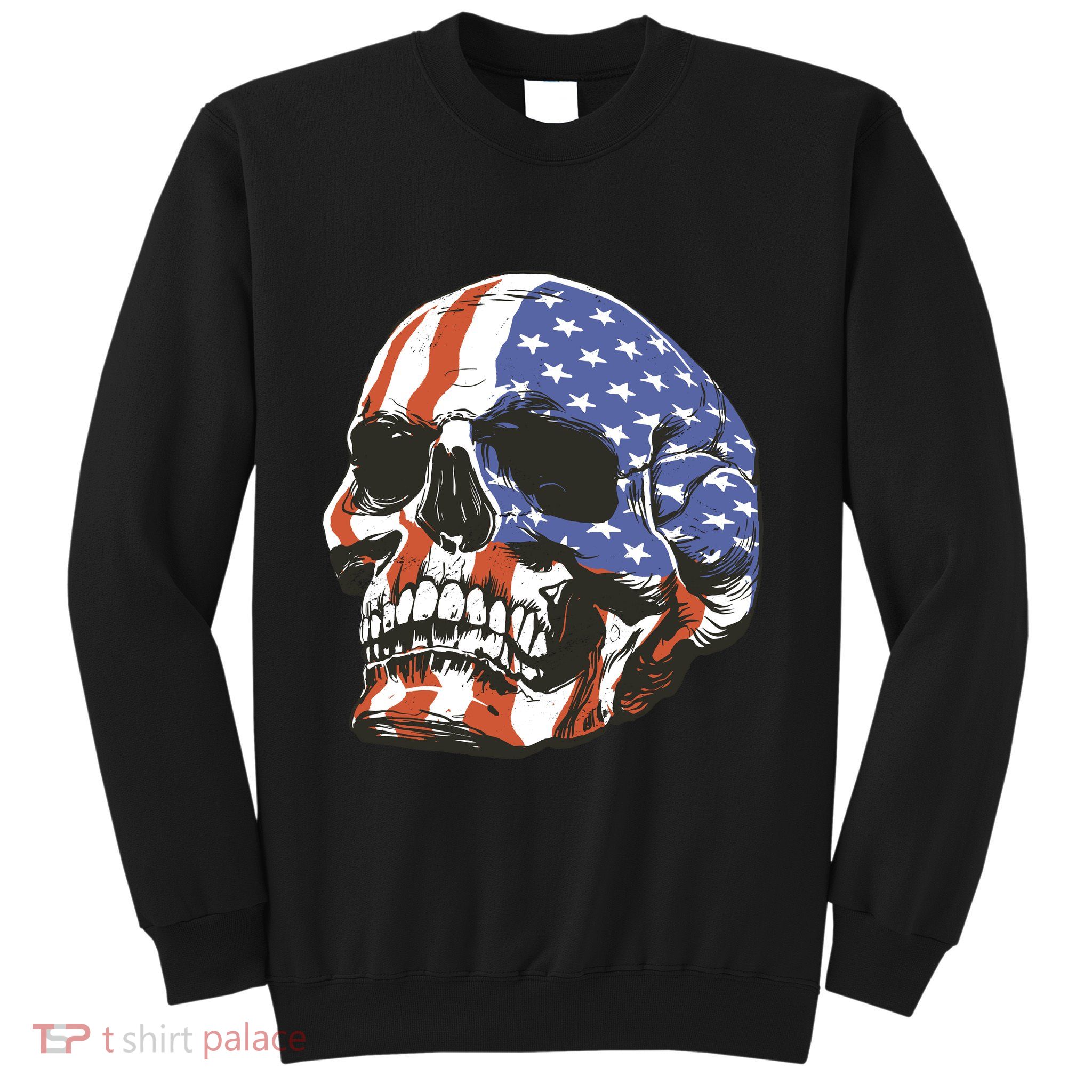 American Flag Patriotic Skull Sweatshirt