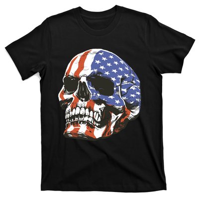 American Flag Patriotic Skull T-Shirt