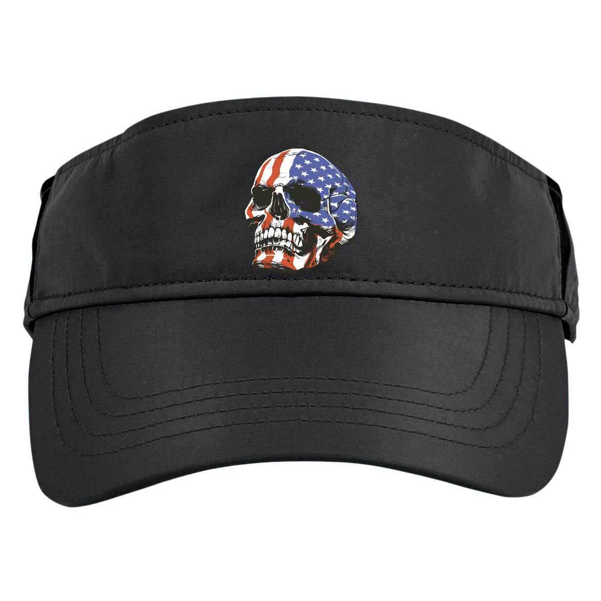 American Flag Patriotic Skull Adult Drive Performance Visor