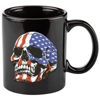 American Flag Patriotic Skull 11oz C Handle Ceramic Mug