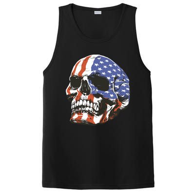 American Flag Patriotic Skull PosiCharge Competitor Tank