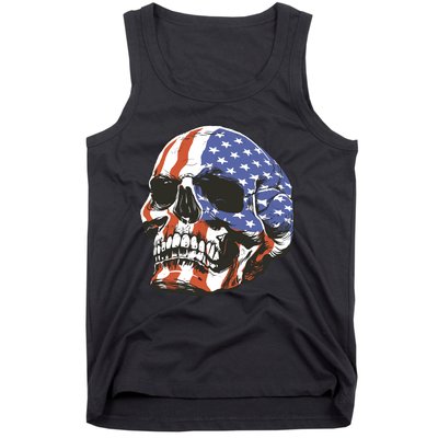 American Flag Patriotic Skull Tank Top