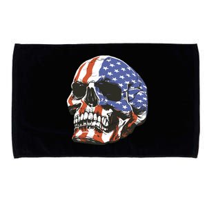 American Flag Patriotic Skull Microfiber Hand Towel