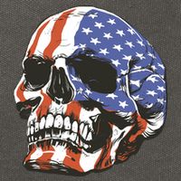 American Flag Patriotic Skull Cotton Canvas Backpack