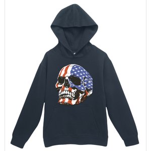 American Flag Patriotic Skull Urban Pullover Hoodie