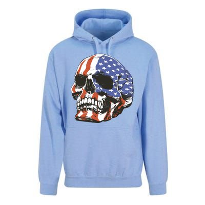 American Flag Patriotic Skull Unisex Surf Hoodie