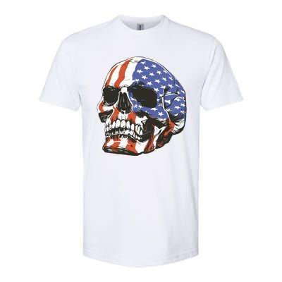 American Flag Patriotic Skull Softstyle CVC T-Shirt