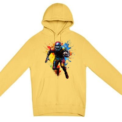 American Football player paint Premium Pullover Hoodie