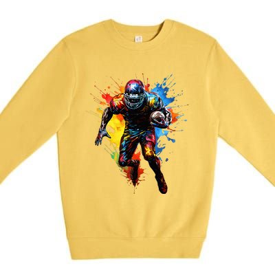 American Football player paint Premium Crewneck Sweatshirt