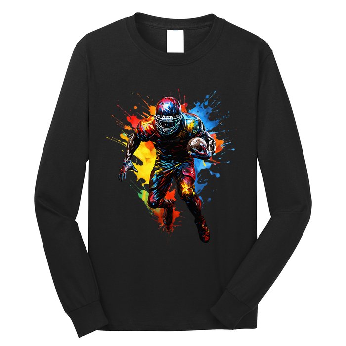 American Football player paint Long Sleeve Shirt