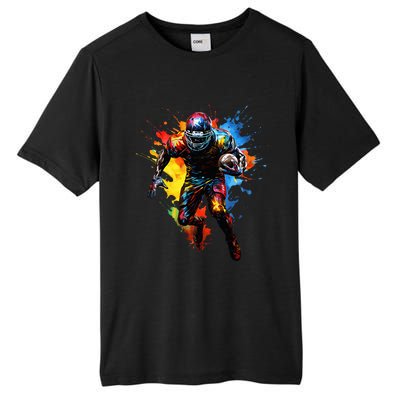 American Football player paint Tall Fusion ChromaSoft Performance T-Shirt