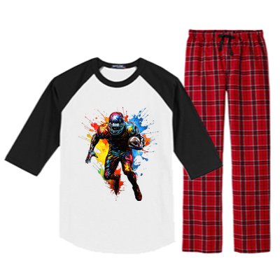 American Football player paint Raglan Sleeve Pajama Set