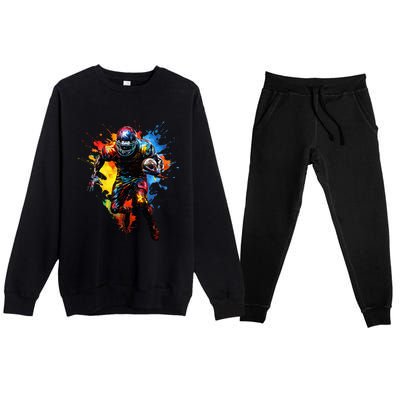 American Football player paint Premium Crewneck Sweatsuit Set