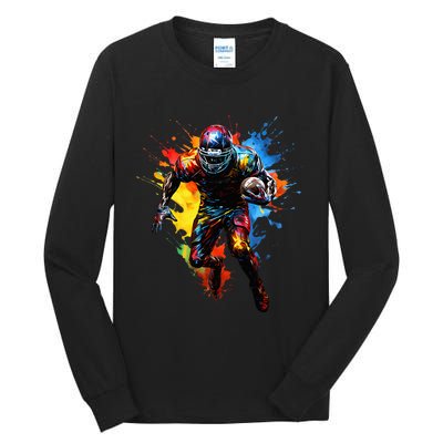 American Football player paint Tall Long Sleeve T-Shirt