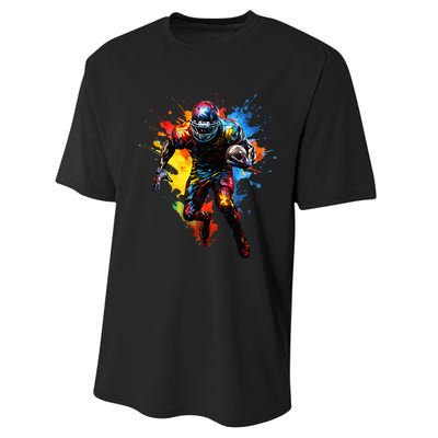 American Football player paint Performance Sprint T-Shirt