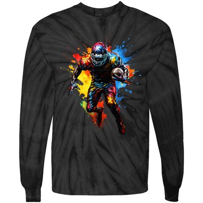 American Football player paint Tie-Dye Long Sleeve Shirt