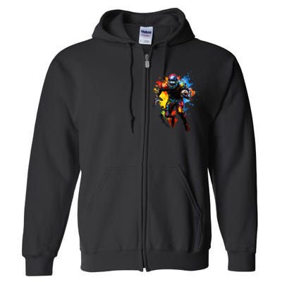 American Football player paint Full Zip Hoodie