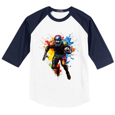 American Football player paint Baseball Sleeve Shirt