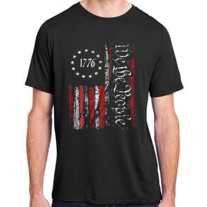 American Flag Patriotic 1776 We The People USA Print Adult ChromaSoft Performance T-Shirt