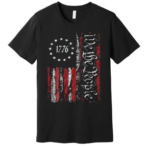 American Flag Patriotic 1776 We The People USA Print Premium T-Shirt