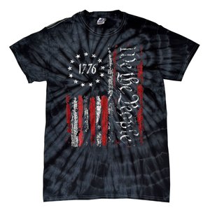 American Flag Patriotic 1776 We The People USA Print Tie-Dye T-Shirt