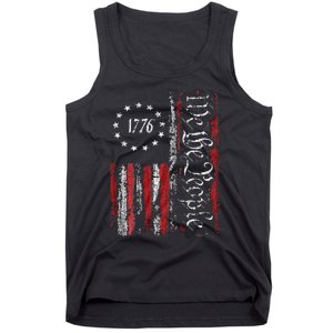 American Flag Patriotic 1776 We The People USA Print Tank Top