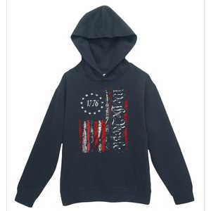 American Flag Patriotic 1776 We The People USA Print Urban Pullover Hoodie