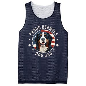 American Flag Proud Bernese Mountain Dog Dad Mesh Reversible Basketball Jersey Tank