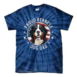 American Flag Proud Bernese Mountain Dog Dad Tie-Dye T-Shirt