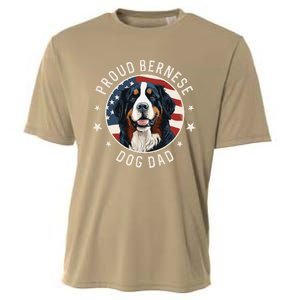 American Flag Proud Bernese Mountain Dog Dad Cooling Performance Crew T-Shirt