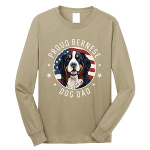 American Flag Proud Bernese Mountain Dog Dad Long Sleeve Shirt