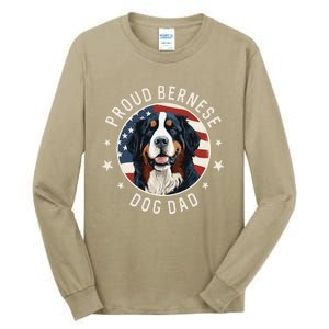 American Flag Proud Bernese Mountain Dog Dad Tall Long Sleeve T-Shirt