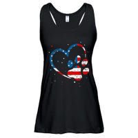 American Flag Patriotic Dog & Cat Paw Print 4th Of July Ladies Essential Flowy Tank