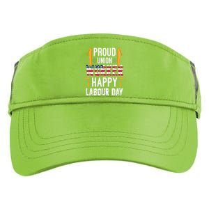 American Flag Proud Union Worker Happy Labor Day Gift Adult Drive Performance Visor