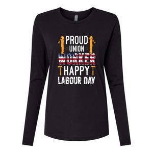 American Flag Proud Union Worker Happy Labor Day Gift Womens Cotton Relaxed Long Sleeve T-Shirt