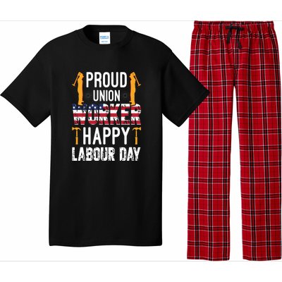 American Flag Proud Union Worker Happy Labor Day Gift Pajama Set