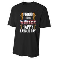 American Flag Proud Union Worker Happy Labor Day Gift Performance Sprint T-Shirt