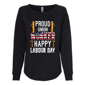 American Flag Proud Union Worker Happy Labor Day Gift Womens California Wash Sweatshirt