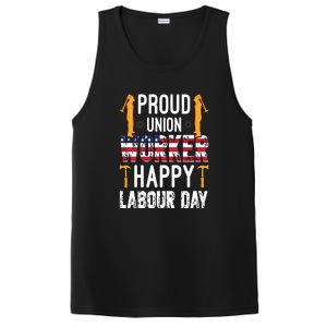 American Flag Proud Union Worker Happy Labor Day Gift PosiCharge Competitor Tank