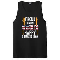 American Flag Proud Union Worker Happy Labor Day Gift PosiCharge Competitor Tank