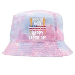 American Flag Proud Union Worker Happy Labor Day Gift Tie-Dyed Bucket Hat