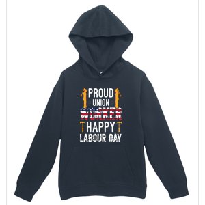 American Flag Proud Union Worker Happy Labor Day Gift Urban Pullover Hoodie