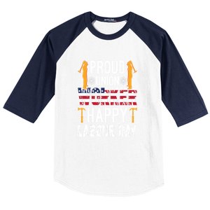 American Flag Proud Union Worker Happy Labor Day Gift Baseball Sleeve Shirt