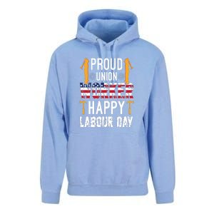 American Flag Proud Union Worker Happy Labor Day Gift Unisex Surf Hoodie