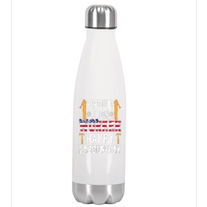 American Flag Proud Union Worker Happy Labor Day Gift Stainless Steel Insulated Water Bottle